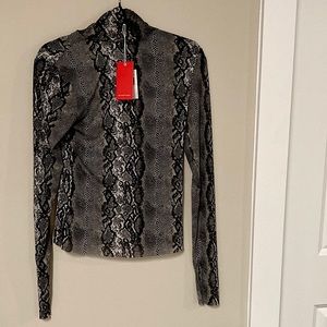 Brand New with tags snake skin design see-through long sleeve top! A must have!